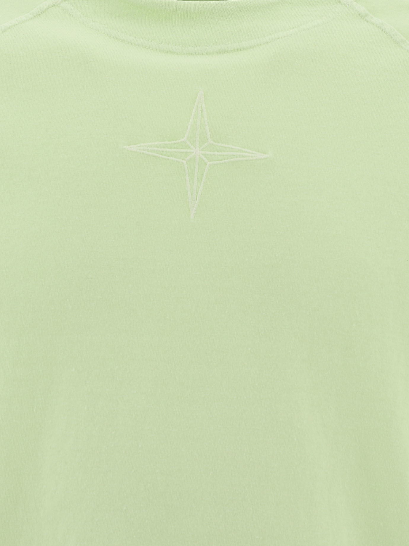 STONE ISLAND Green Compass embroidered t-shirt